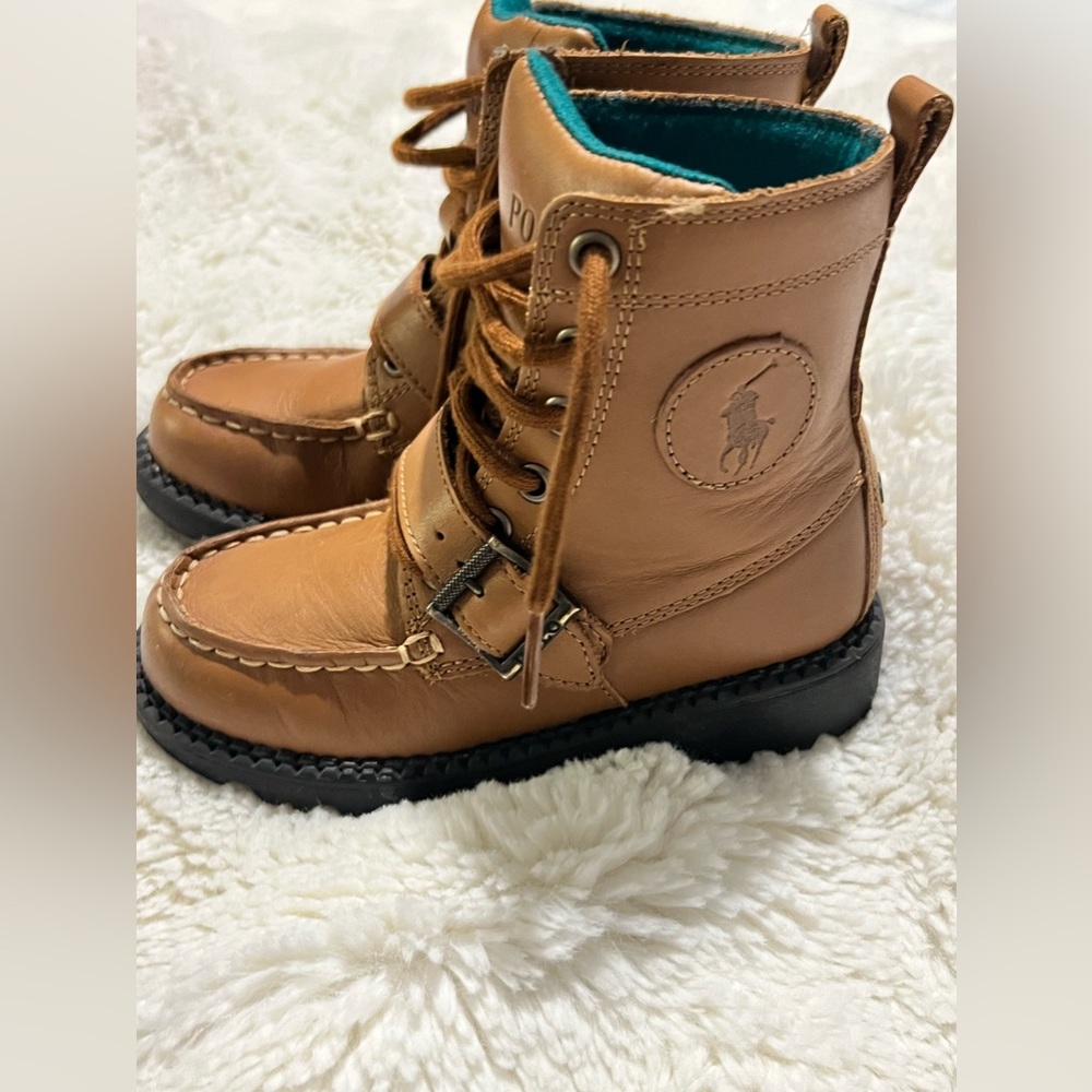 Polo Ralph Lauren Ranger High II  Boys Leather Boots PS Size 10.5
